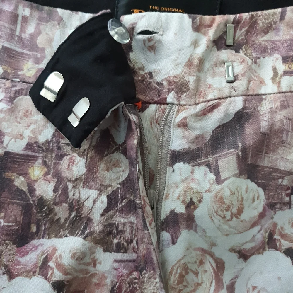 Ben Sherman Dusty Pink Floral Women's Tapered Pants Size 12 - Picture 5 of 8